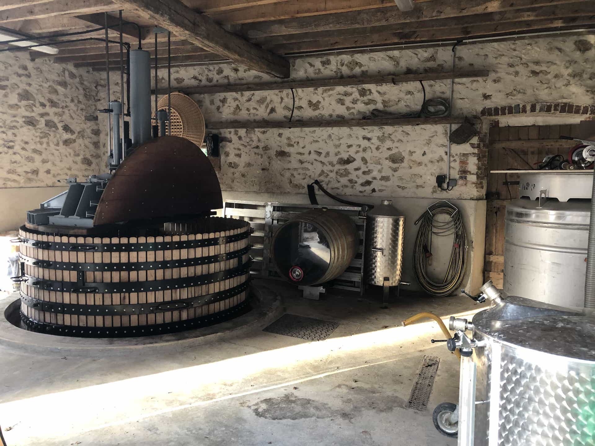 6 the well renovated Coquard press of 2000 kg - his father is the furniture maker